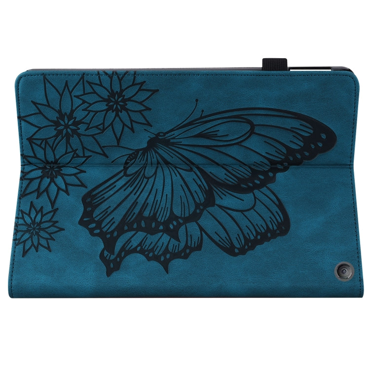 For Amazon Kindle Fire HD 10 / 10 Plus 2021 Big Butterfly Embossed Leather Tablet Case(Blue) - Amazon by PMC TechLife | Online Shopping South Africa | PMC TechLife | Buy Now Pay Later Mobicred