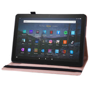 For Amazon Kindle Fire HD 10 / 10 Plus 2021 Big Butterfly Embossed Leather Tablet Case(Rose Gold)