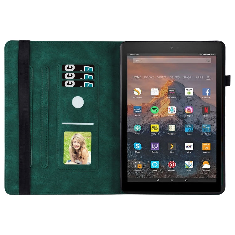 For Amazon Kindle Fire HD 10 2019 / 2017 Big Butterfly Embossed Smart Leather Tablet Case(Green) - Amazon by PMC TechLife | Online Shopping South Africa | PMC TechLife | Buy Now Pay Later Mobicred