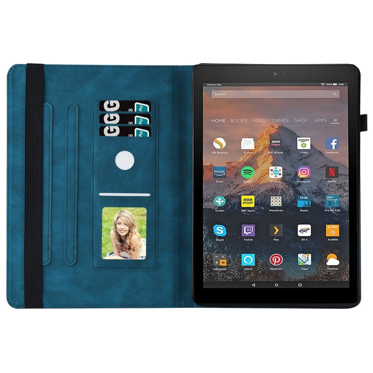 For Amazon Kindle Fire HD 10 2019 / 2017 Big Butterfly Embossed Smart Leather Tablet Case(Blue) - Amazon by PMC TechLife | Online Shopping South Africa | PMC TechLife | Buy Now Pay Later Mobicred