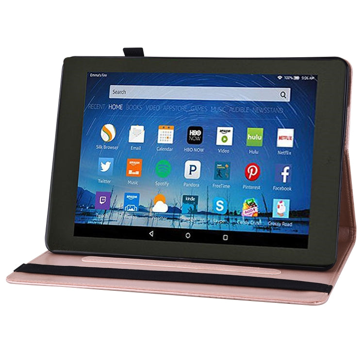 For Amazon Kindle Fire HD 10 2019 / 2017 Big Butterfly Embossed Smart Leather Tablet Case(Rose Gold) - Amazon by PMC TechLife | Online Shopping South Africa | PMC TechLife | Buy Now Pay Later Mobicred
