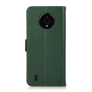 For Nokia C200 KHAZNEH Side-Magnetic Litchi Genuine Leather RFID Phone Case(Green)