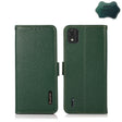 For Nokia C2 2nd Edition KHAZNEH Side-Magnetic Litchi Genuine Leather RFID Phone Case(Green) - Nokia Cases by PMC TechLife | Online Shopping South Africa | PMC TechLife | Buy Now Pay Later Mobicred