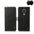 For Nokia C21 KHAZNEH Side-Magnetic Litchi Genuine Leather RFID Phone Case(Black) - Nokia Cases by PMC TechLife | Online Shopping South Africa | PMC TechLife | Buy Now Pay Later Mobicred
