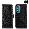 For Motorola Edge 30 5G Crocodile Top Layer Cowhide Leather Phone Case(Black) - Motorola Cases by PMC TechLife | Online Shopping South Africa | PMC TechLife | Buy Now Pay Later Mobicred