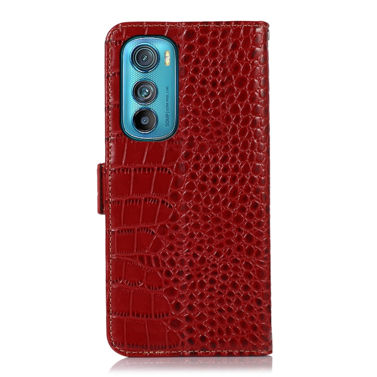 For Motorola Edge 30 5G Crocodile Top Layer Cowhide Leather Phone Case(Red) - Motorola Cases by PMC TechLife | Online Shopping South Africa | PMC TechLife | Buy Now Pay Later Mobicred