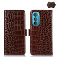 For Motorola Edge 30 5G Crocodile Top Layer Cowhide Leather Phone Case(Brown) - Motorola Cases by PMC TechLife | Online Shopping South Africa | PMC TechLife | Buy Now Pay Later Mobicred
