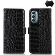 For Motorola Moto G Stylus 5G 2022 Crocodile Top Layer Cowhide Leather Phone Case(Black) - Motorola Cases by PMC TechLife | Online Shopping South Africa | PMC TechLife | Buy Now Pay Later Mobicred
