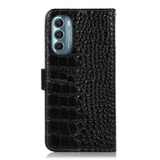 For Motorola Moto G Stylus 5G 2022 Crocodile Top Layer Cowhide Leather Phone Case(Black)