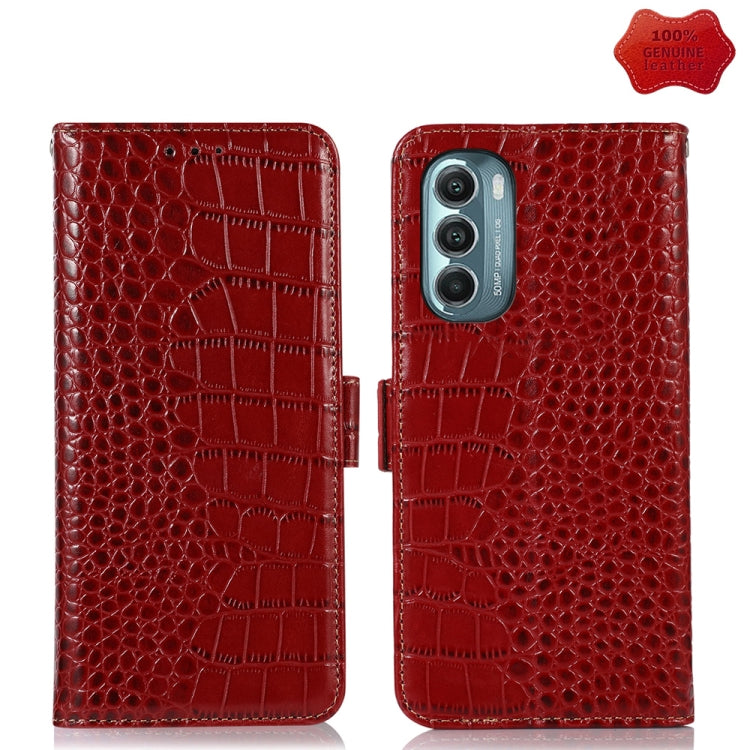 For Motorola Moto G Stylus 5G 2022 Crocodile Top Layer Cowhide Leather Phone Case(Red) - Motorola Cases by PMC TechLife | Online Shopping South Africa | PMC TechLife | Buy Now Pay Later Mobicred