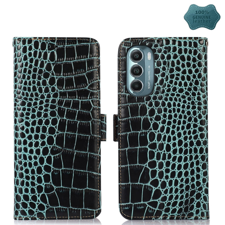 For Motorola Moto G Stylus 5G 2022 Crocodile Top Layer Cowhide Leather Phone Case(Green) - Motorola Cases by PMC TechLife | Online Shopping South Africa | PMC TechLife | Buy Now Pay Later Mobicred