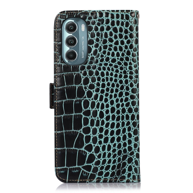 For Motorola Moto G Stylus 5G 2022 Crocodile Top Layer Cowhide Leather Phone Case(Green) - Motorola Cases by PMC TechLife | Online Shopping South Africa | PMC TechLife | Buy Now Pay Later Mobicred