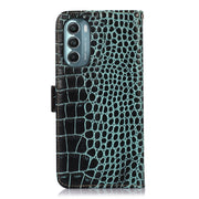 For Motorola Moto G Stylus 5G 2022 Crocodile Top Layer Cowhide Leather Phone Case(Green)