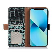 For Motorola Moto G Stylus 5G 2022 Crocodile Top Layer Cowhide Leather Phone Case(Green)