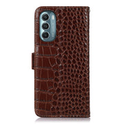 For Motorola Moto G Stylus 5G 2022 Crocodile Top Layer Cowhide Leather Phone Case(Brown)