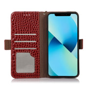 For Nokia C21 Plus Crocodile Top Layer Cowhide Leather Phone Case(Red)