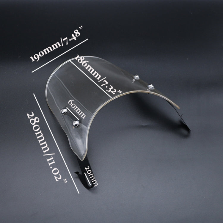 XRL-456120 Motorcycle 5-7 inch Headlight Retro Windshield(Black) - Others by PMC TechLife | Online Shopping South Africa | PMC TechLife | Buy Now Pay Later Mobicred