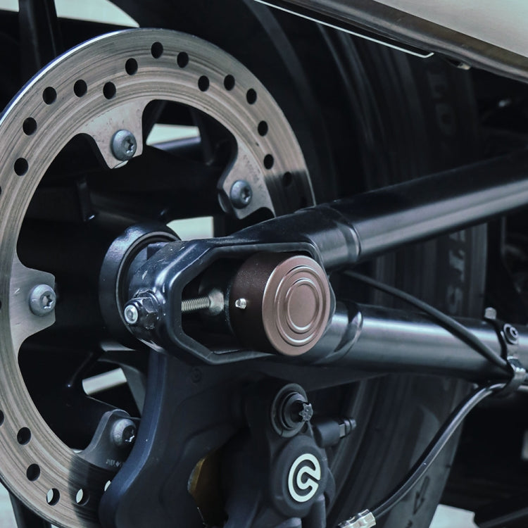 HP-A006 Motorcycle Modified Rear Axle Nut Covers Caps for Harley Sportster S(Brown)