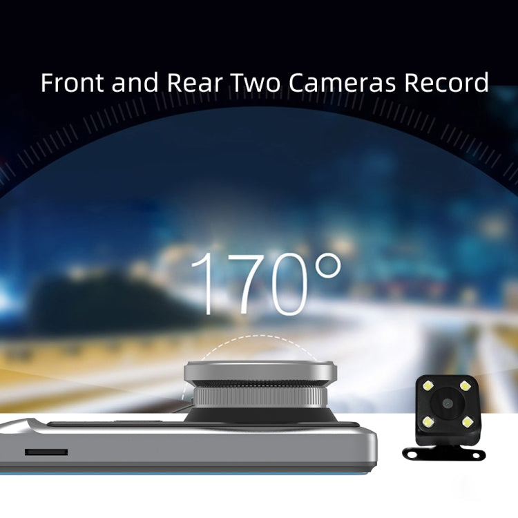 Anytek A60 Car 4 inch IPS Screen HD 1080P 170 Degree Wide Angle Dual Camera ADAS Driving Recorder - free shipping - PMC Jewellery - Order now!