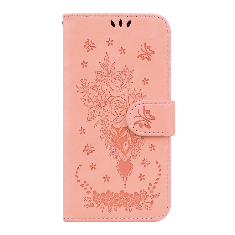For OPPO A74 5G / A93 5G / A54 5G Butterfly Rose Embossed Leather Phone Case(Pink) - OPPO Cases by PMC TechLife | Online Shopping South Africa | PMC TechLife