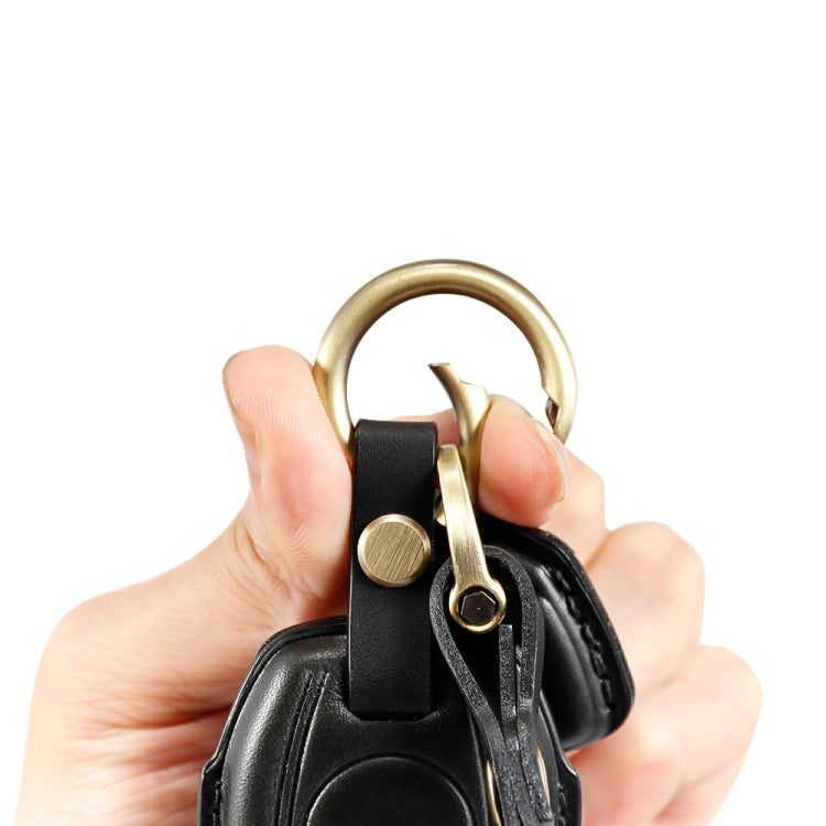 HP-A009 Motorcycle Cowhide Leather Induction Key Protective Cover for Harley Sportster S(Black)