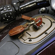 HP-A009 Motorcycle Cowhide Leather Induction Key Protective Cover for Harley Sportster S(Brown)