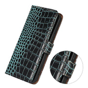 For OnePlus Nord 2T 5G Crocodile Top Layer Cowhide Leather Phone Case(Green)