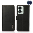 For OnePlus Nord 2T 5G KHAZNEH Litchi Texture RFID Genuine Leather Phone Case(Black) - OnePlus Cases by PMC TechLife | Online Shopping South Africa | PMC TechLife | Buy Now Pay Later Mobicred
