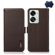 For OnePlus Nord 2T 5G KHAZNEH Litchi Texture RFID Genuine Leather Phone Case(Brown) - OnePlus Cases by PMC TechLife | Online Shopping South Africa | PMC TechLife | Buy Now Pay Later Mobicred
