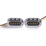 HP-Z058 Motorcycle Modified Rearview Mirror LED Turn Signal Light for Harley Sportsters XL 883 / 1200(Electroplating White)