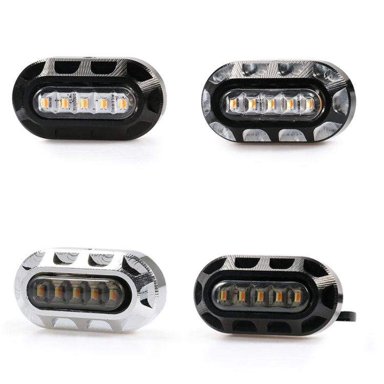 HP-Z058 Motorcycle Modified Rearview Mirror LED Turn Signal Light for Harley Sportsters XL 883 / 1200(Electroplating Black)