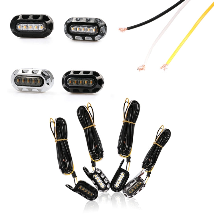 HP-Z058 Motorcycle Modified Rearview Mirror LED Turn Signal Light for Harley Sportsters XL 883 / 1200(Black White) - Turn Signal by PMC TechLife | Online Shopping South Africa | PMC TechLife | Buy Now Pay Later Mobicred