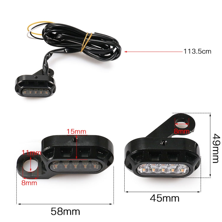 HP-Z058 Motorcycle Modified Rearview Mirror LED Turn Signal Light for Harley Sportsters XL 883 / 1200(Black)