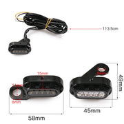 HP-Z058 Motorcycle Modified Rearview Mirror LED Turn Signal Light for Harley Sportsters XL 883 / 1200(Electroplating Black)