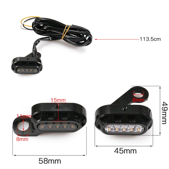 HP-Z058 Motorcycle Modified Rearview Mirror LED Turn Signal Light for Harley Sportsters XL 883 / 1200(Electroplating White)