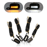 HP-Z058 Motorcycle Modified Rearview Mirror LED Turn Signal Light for Harley Sportsters XL 883 / 1200(Electroplating White)