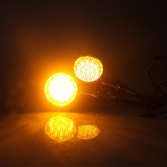 Z008 1 Pair 12V Modified Universal Motorcycle LED Turn Signal, Light Color:Yellow Light(Black)