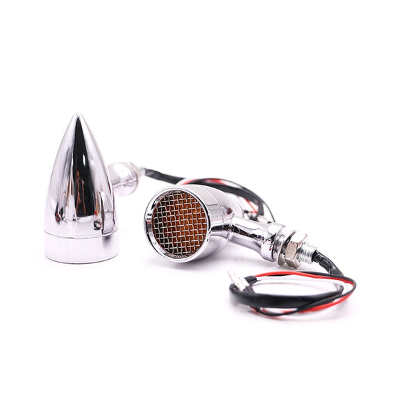 Z008 1 Pair 12V Modified Universal Motorcycle LED Turn Signal, Light Color:Yellow Light(Electroplating)