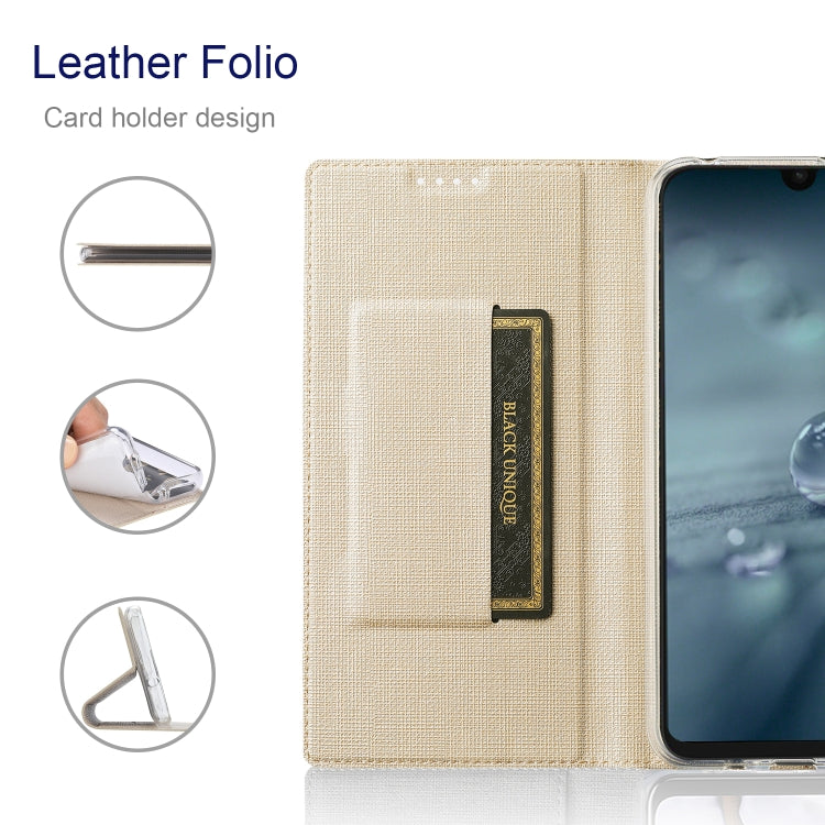 For Sharp Aquos Wish ViLi DMX Series Shockproof TPU + PU Leather Magnetic Attraction Horizontal Flip Case(Gold)