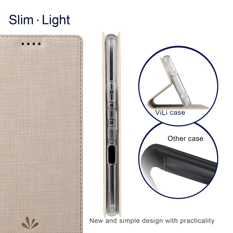 For Sharp Aquos Wish ViLi DMX Series Shockproof TPU + PU Leather Magnetic Attraction Horizontal Flip Case(Gold)