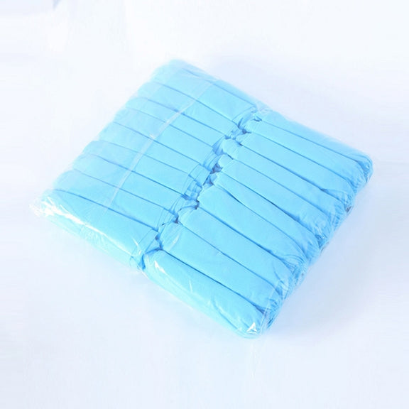 100 PCS 400g Disposable Shoe Covers For Kids Indoor Cleaning Floor Thicken Non-Woven Fabric Overshoes(Baby Blue)