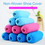 100 PCS 400g Disposable Shoe Covers For Kids Indoor Cleaning Floor Thicken Non-Woven Fabric Overshoes(Baby Blue)
