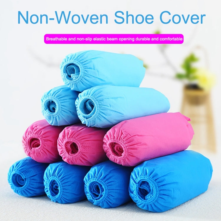100 PCS 400g Disposable Shoe Covers For Kids Indoor Cleaning Floor Thicken Non-Woven Fabric Overshoes(Baby Blue)
