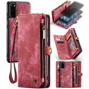 For Galaxy S20 CaseMe Detachable Multifunctional Horizontal Flip Leather Case, with Card Slot & Holder & Zipper Wallet & Photo Frame(Red)