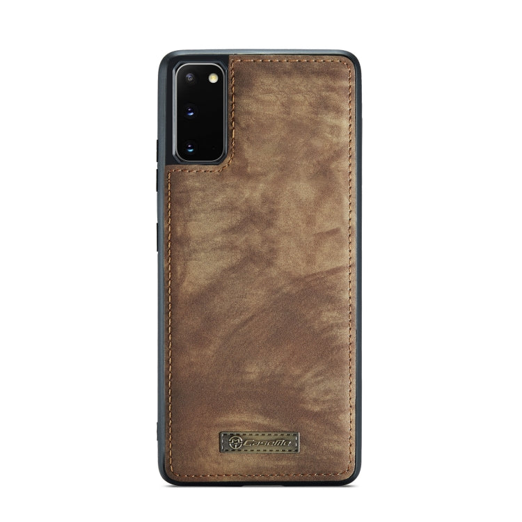 For Galaxy S20 CaseMe Detachable Multifunctional Horizontal Flip Leather Case, with Card Slot & Holder & Zipper Wallet & Photo Frame(Brown)