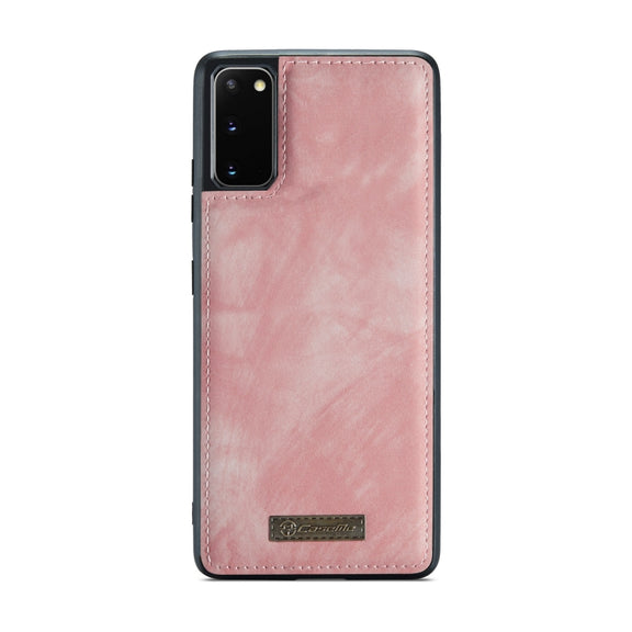 For Samsung Galaxy S20 CaseMe Detachable Multifunctional Horizontal Flip Leather Case, with Card Slot & Holder & Zipper Wallet & Photo Frame (Pink)