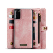 For Samsung Galaxy S20 CaseMe Detachable Multifunctional Horizontal Flip Leather Case, with Card Slot & Holder & Zipper Wallet & Photo Frame (Pink)