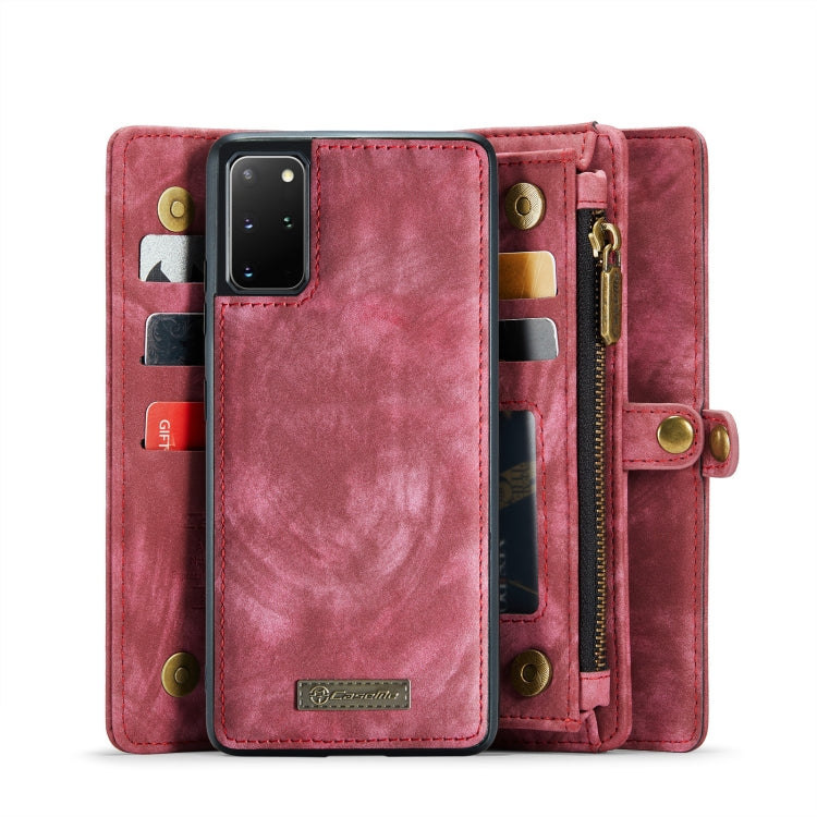For Galaxy S20 Ultra CaseMe Detachable Multifunctional Horizontal Flip Leather Case, with Card Slot & Holder & Zipper Wallet & Photo Frame(Red)