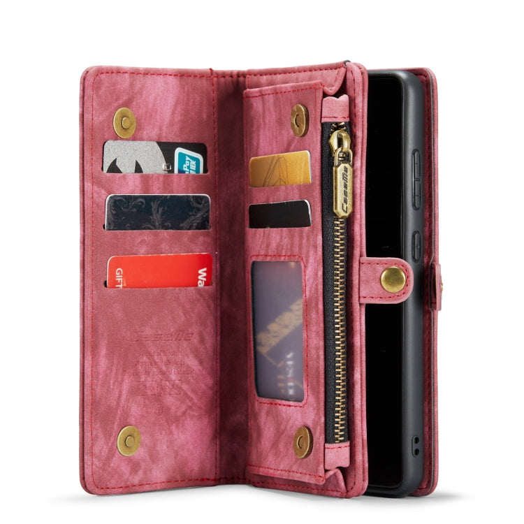 For Galaxy S20 Ultra CaseMe Detachable Multifunctional Horizontal Flip Leather Case, with Card Slot & Holder & Zipper Wallet & Photo Frame(Red)