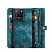For Galaxy S20 Plus CaseMe Detachable Multifunctional Horizontal Flip Leather Case, with Card Slot & Holder & Zipper Wallet & Photo Frame(Green)
